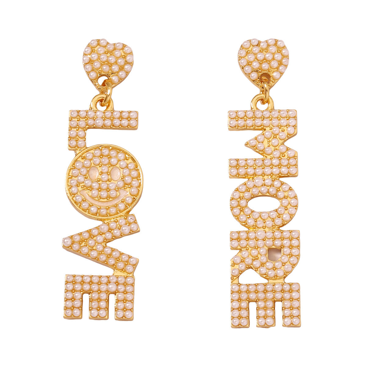 Wholesale Valentine's Day LOVE Rice Bead Earrings