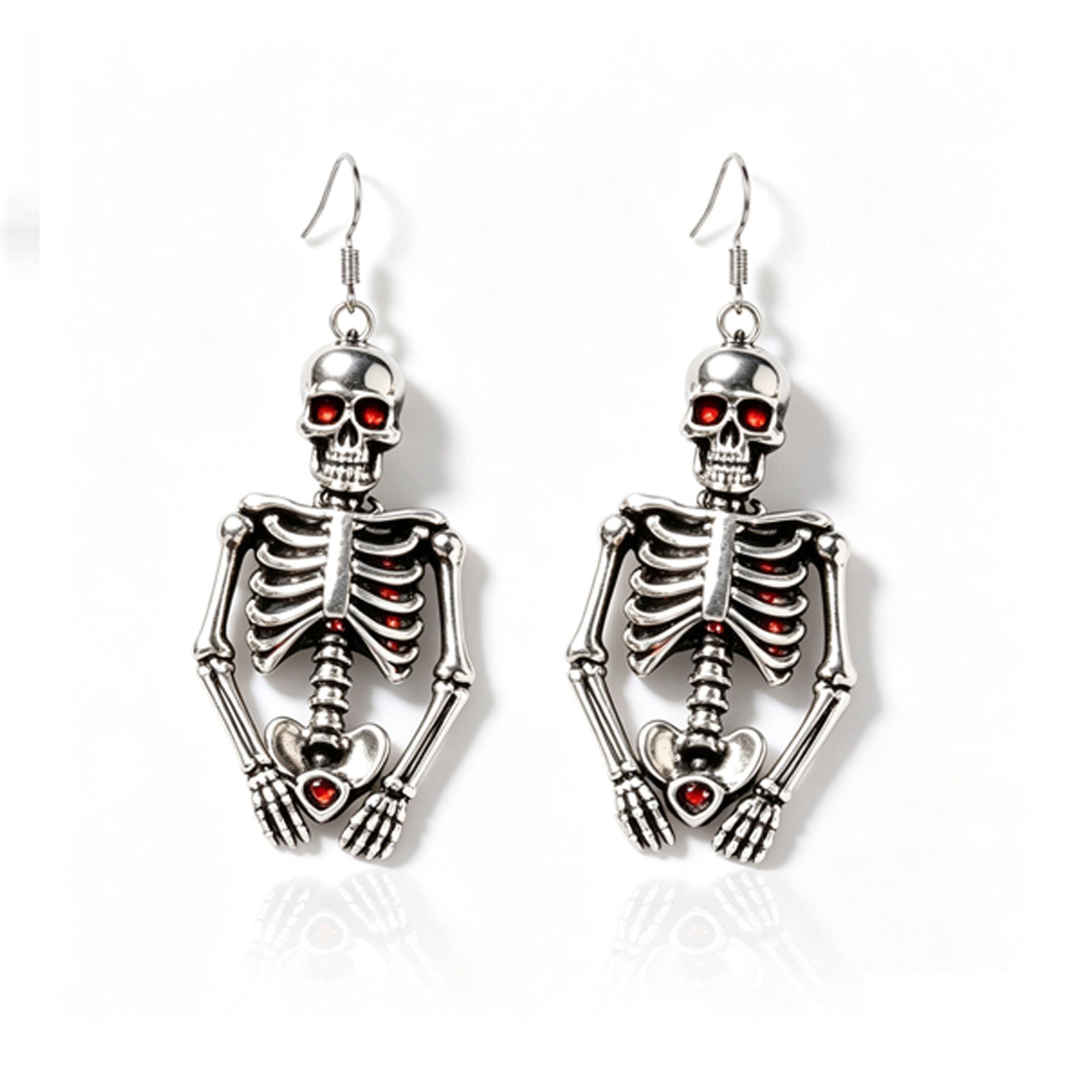 Wholesale Retro Gothic Horror Style  Earrings With Bat Skeleton  Ghost Design Zinc Alloy Enamel Jewelry Accessory For Boutique Resale