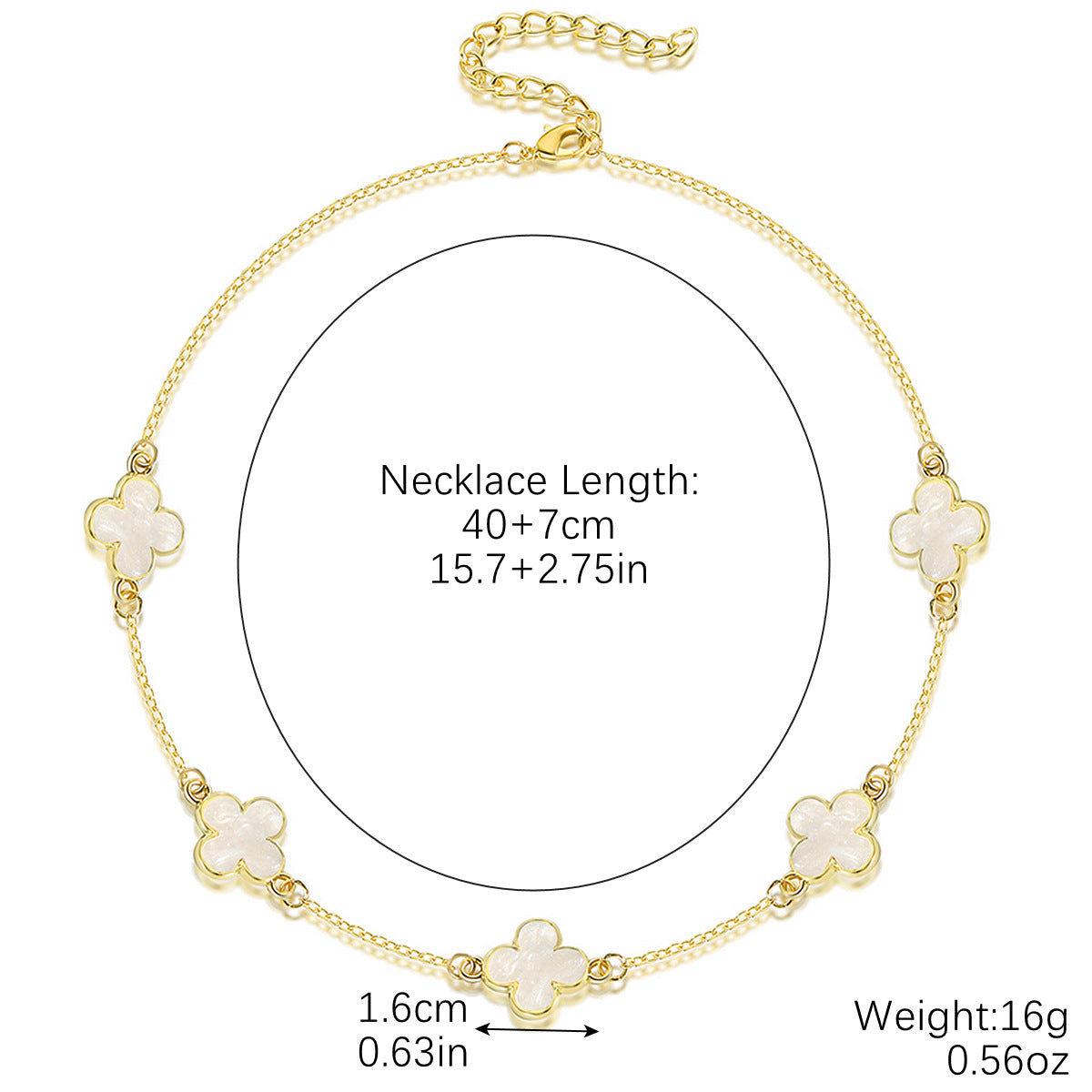 Wholesale  Light Luxury Niche High-end Four-leaf Clover Clavicle Chain
