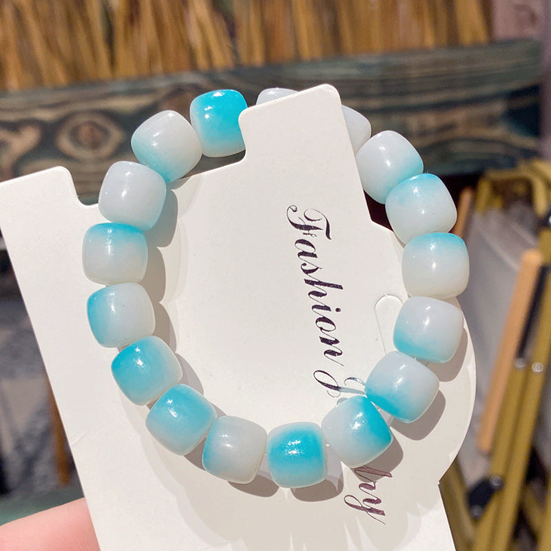 Wholesale Macaron Bamboo Two Tone Beaded Bracelet