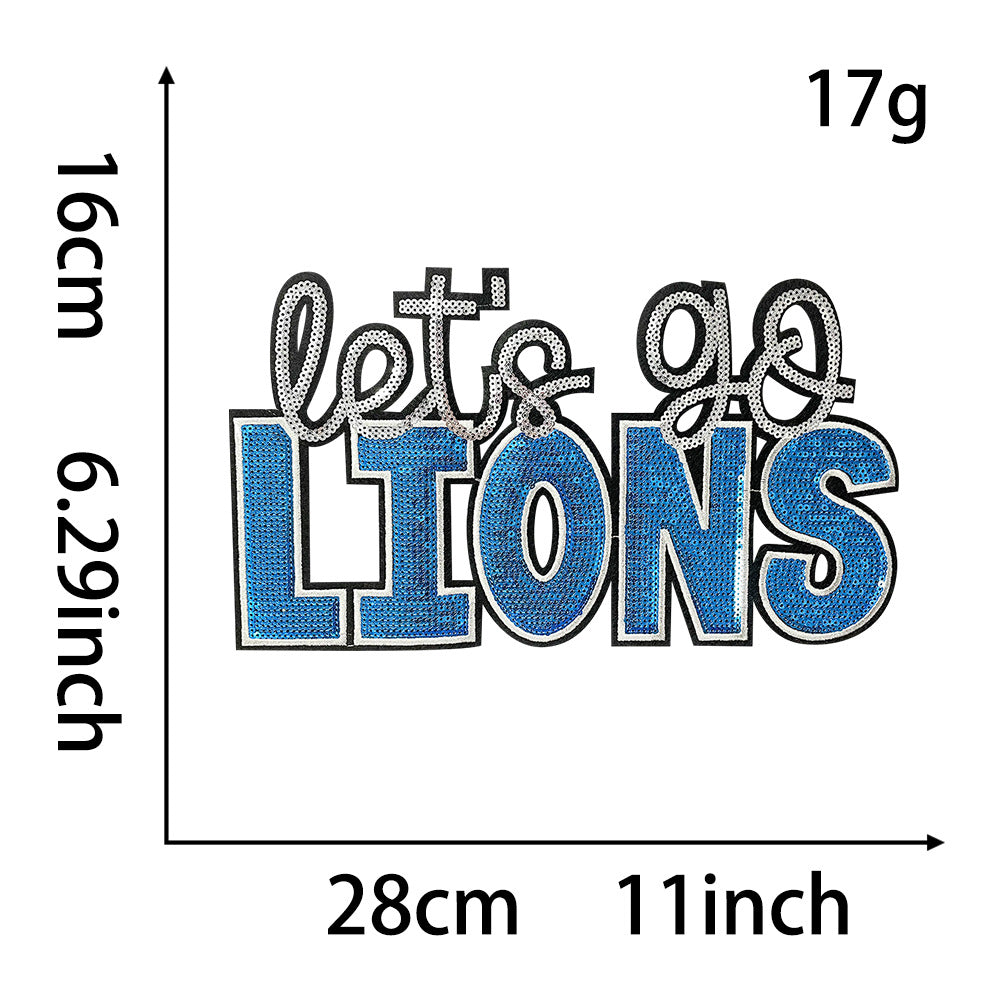 Wholesale Let S Go Series Sports Team Sequin Iron On Patch Chic Embroidered Decorative Accessory Great For Gift And Boutique Resale OLY Exclusive