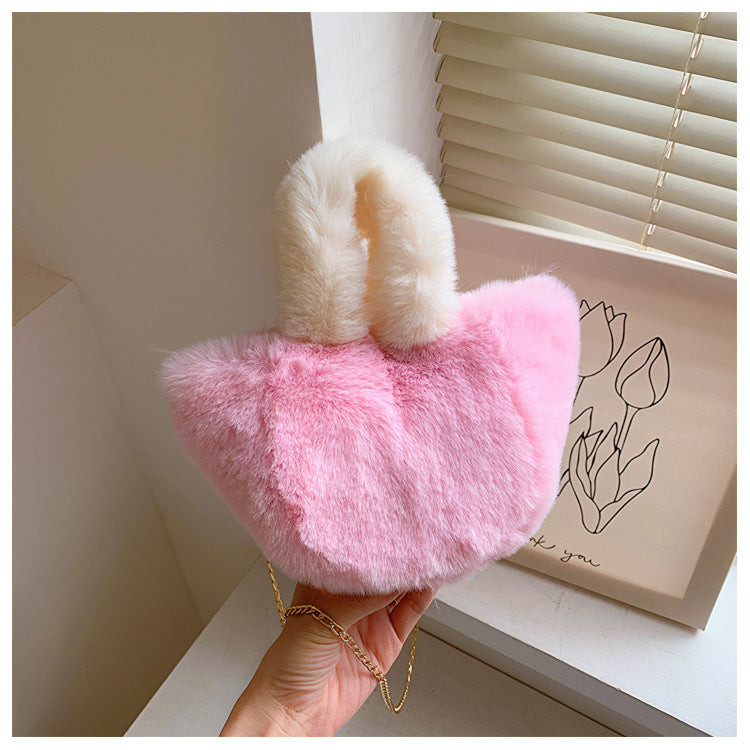 Wholesale Plush Chain Hand-held Single Shoulder Crossbody Bags
