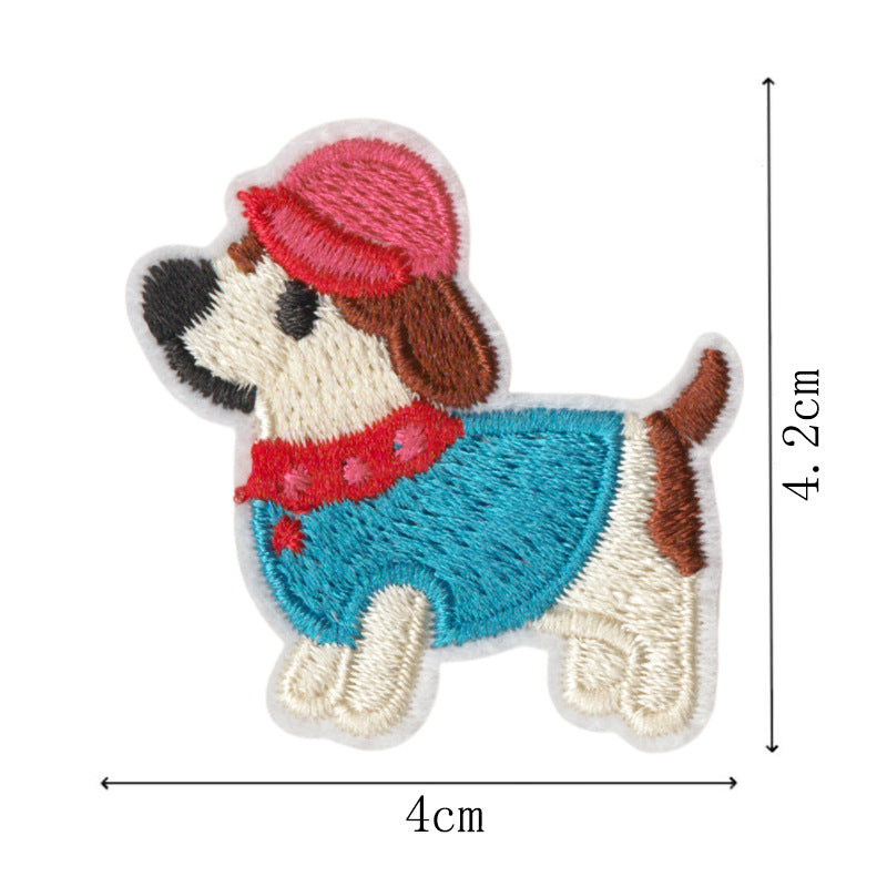 Wholesale 9 Piece Cartoon Dog Embroidery Patch Set DIY Craft Supply With Heat Melt Glue For Clothing Bags Towels Party Favors