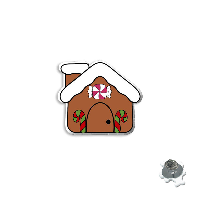 Wholesale Cartoon Christmas Series Brooches Christmas House Badges