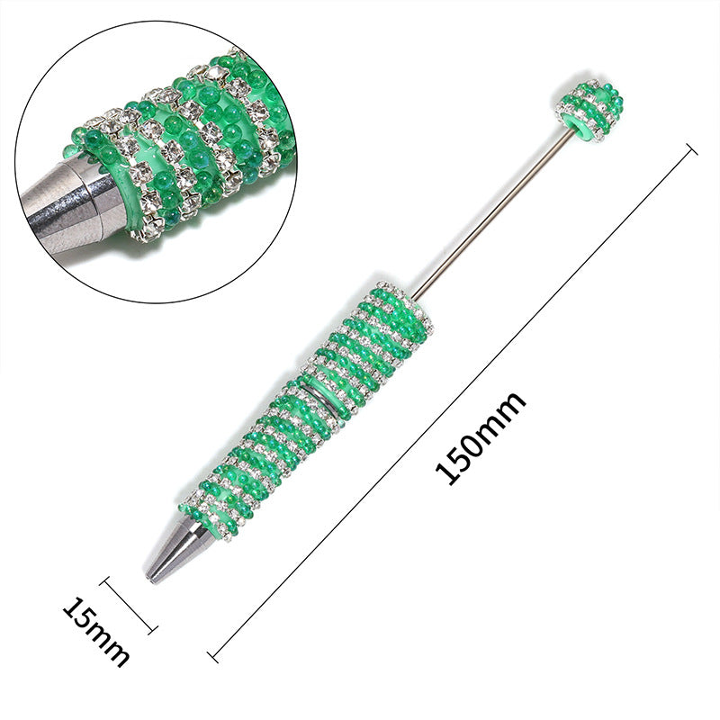 Wholesale 5pcs/pack New Striped Chain Full Diamond Bubble Rotating Beadable Pen