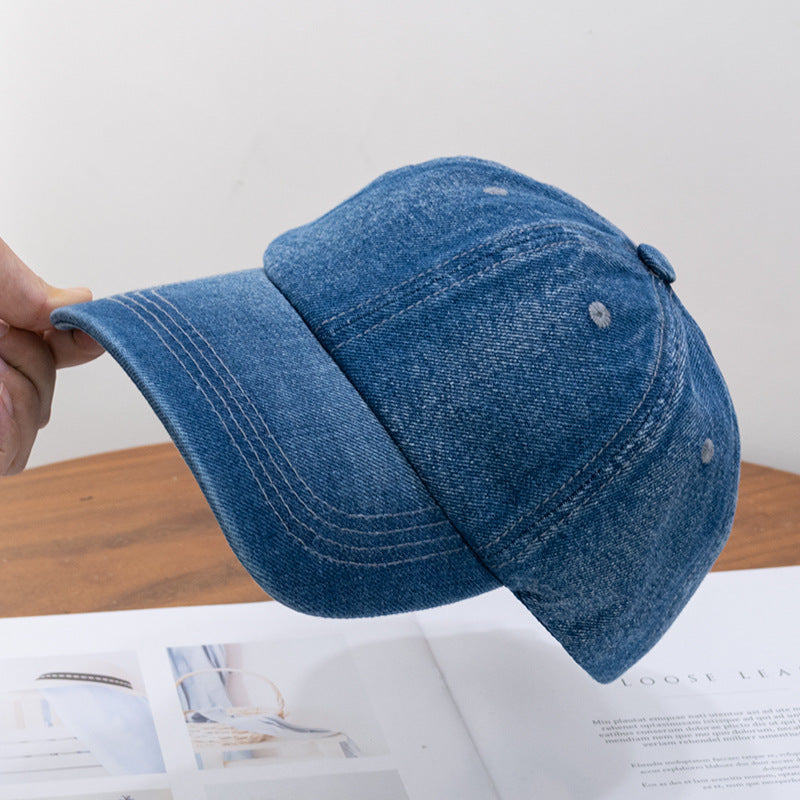 Wholesale Dark blue all-match men's outdoor washed denim baseball cap