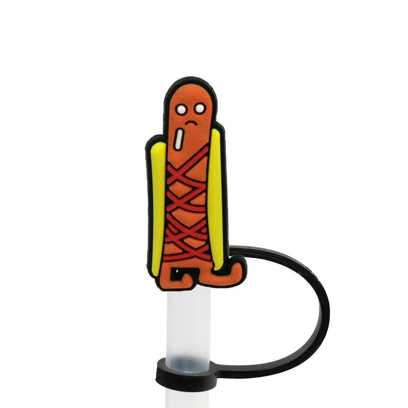 Wholesale 20PCS Cartoon Food and Beverage Silicone Straw Tube Cap Straw Decoration