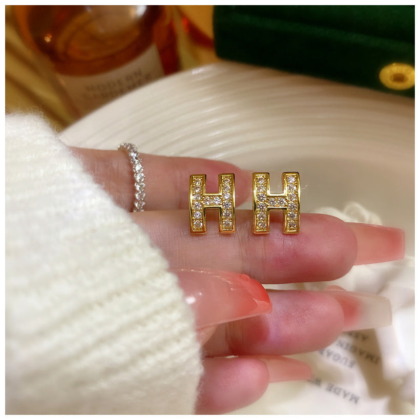 Wholesale Silver Needle Full Diamond Fashion Earrings