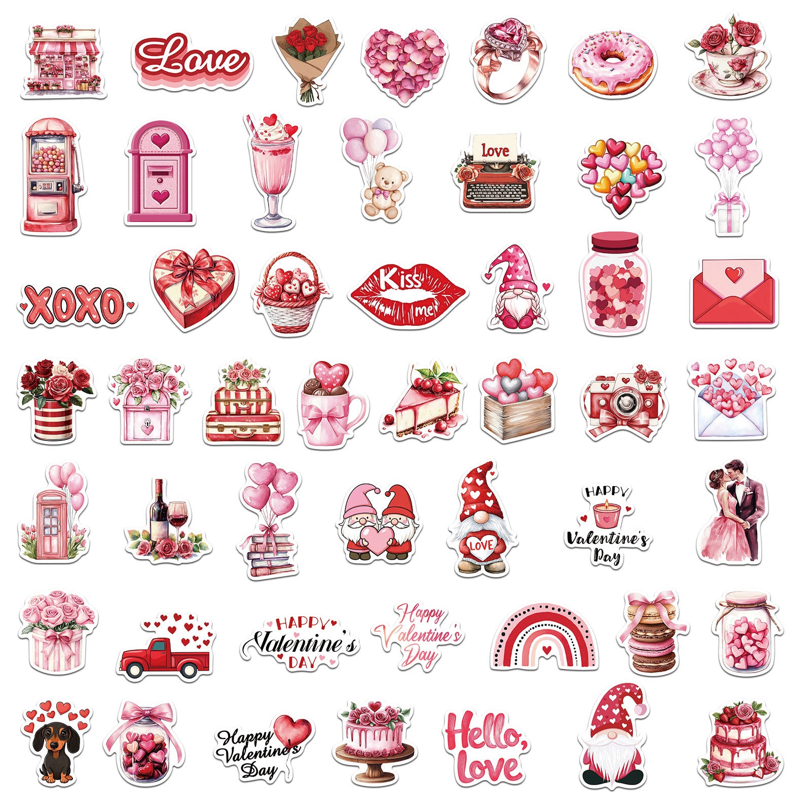 Wholesale 50pcs Sweet Valentine' s Day Sticker