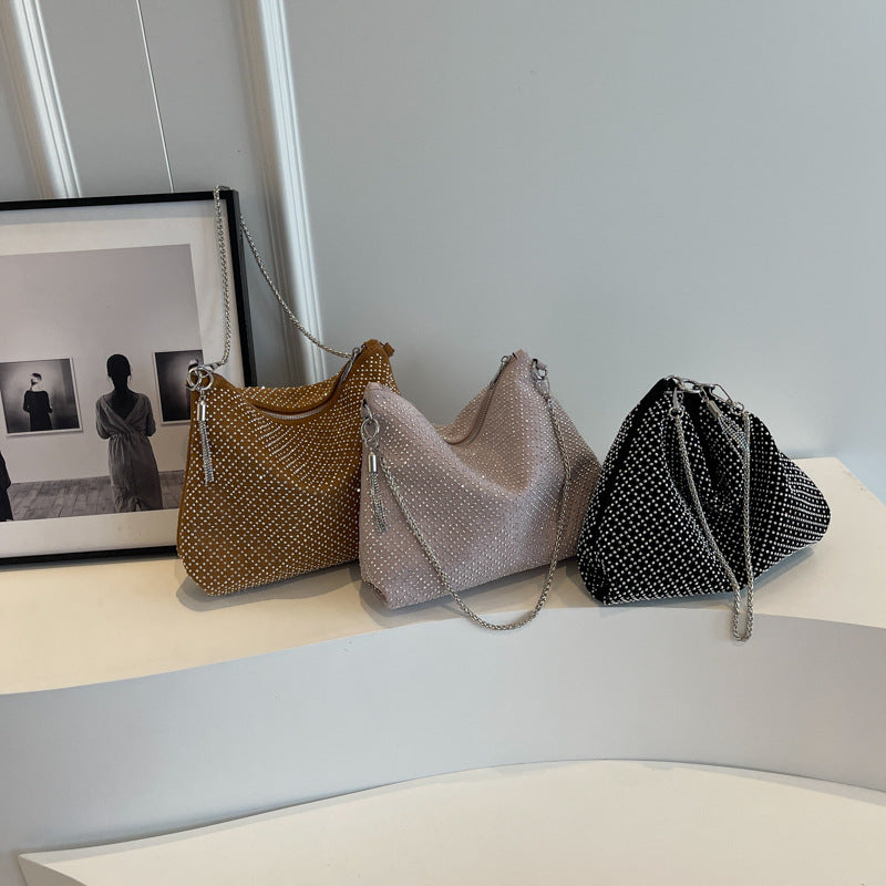 Wholesale PU Large Capacity Shiny Chain Shoulder Bag