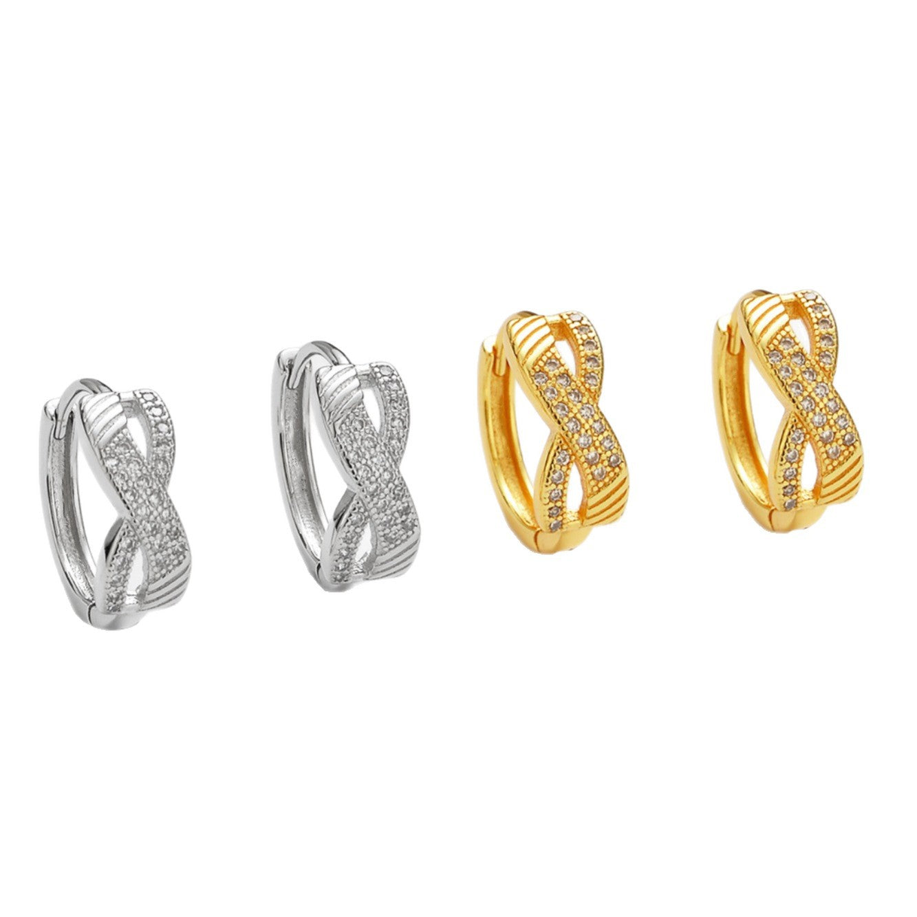 Wholesale  French-Style Zircon Cross Earrings Niche Simple Temperament Women