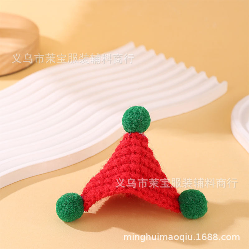 Wholesale 10pcs/pack Mini Knitted Pet Doll Triangle Hat Pet Accessories DIY Wool Doll Accessories