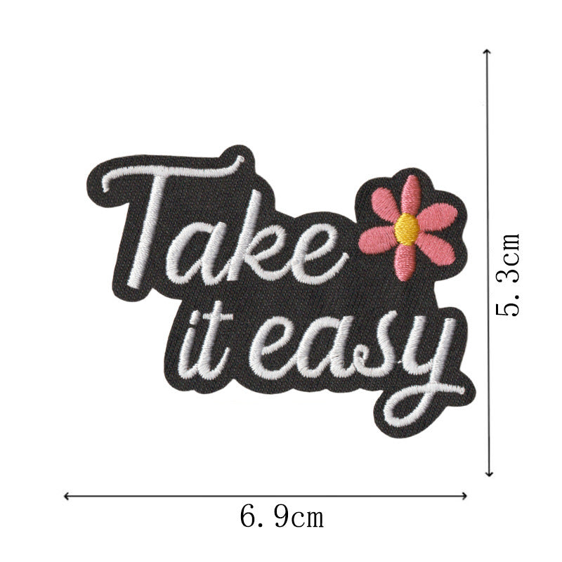 Wholesale Modern Black English Letter Embroidered Iron On Patches 9 Piece Set Inspirational Decorative DIY For Clothing Towels And Home Decor