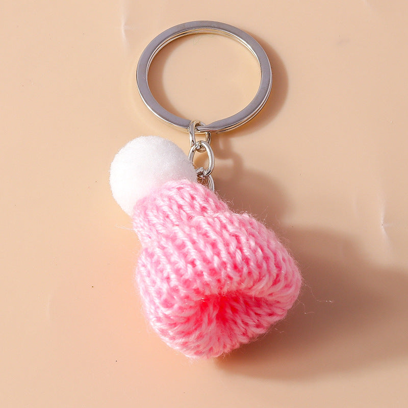 Wholesale Cartoon Mini Colored Knitted Hat Keychain