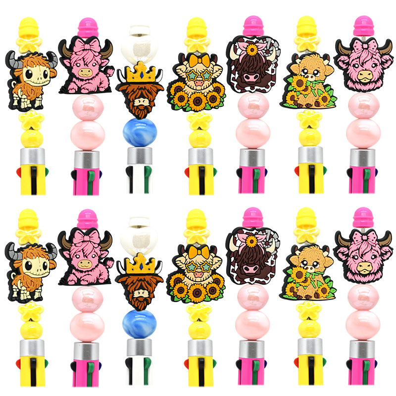 Wholesale Random 100pcs Highland Cow Yak  Focal Beads