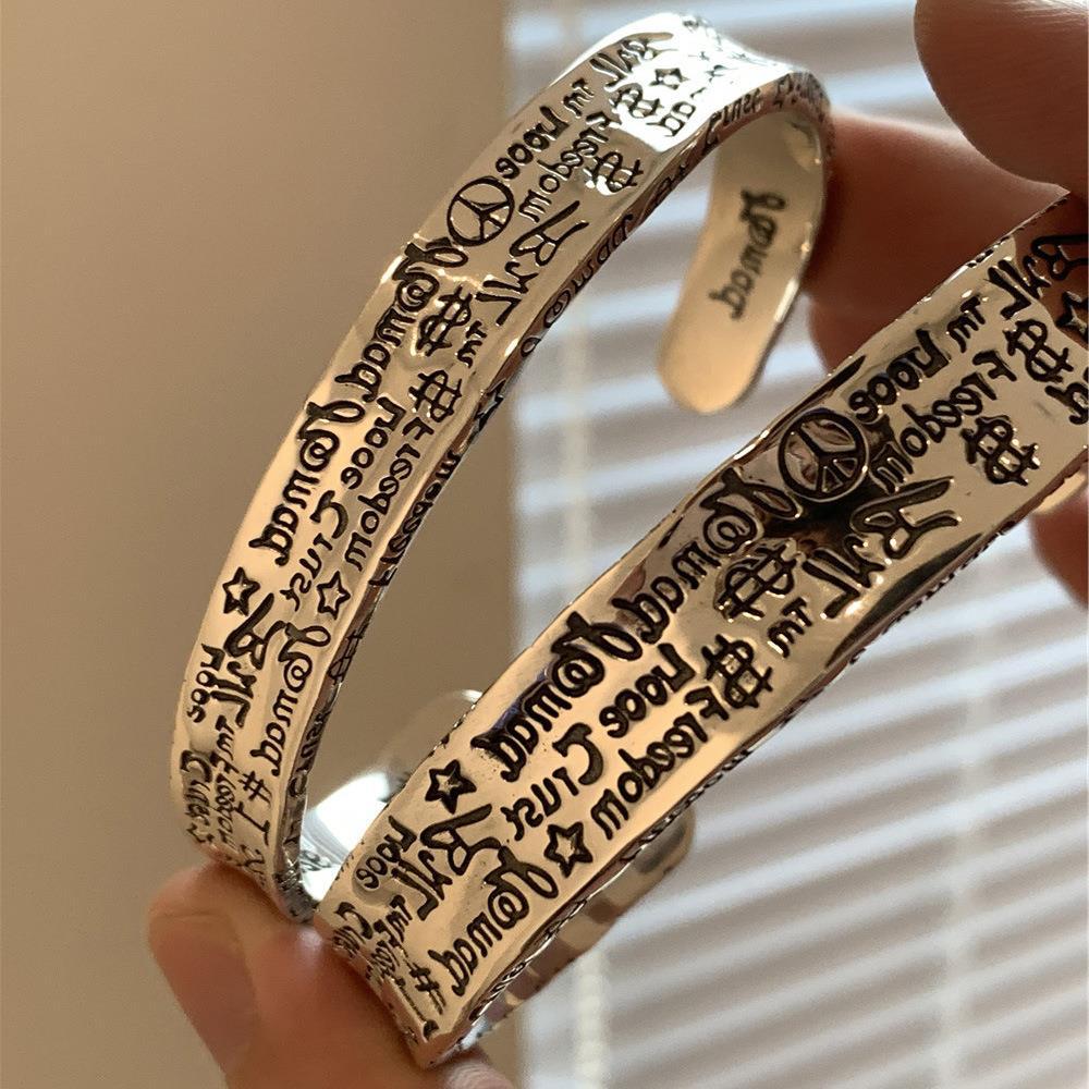 Wholesale Couple Graffiti Metal Bracelet