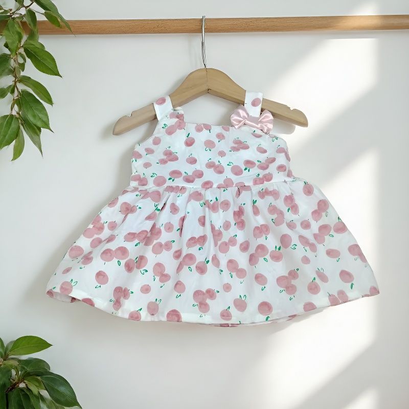 Wholesale Cotton Printed Halter Dress For Baby Girls Backless Tie Sweet Casual Summer Toddler Dress Resale