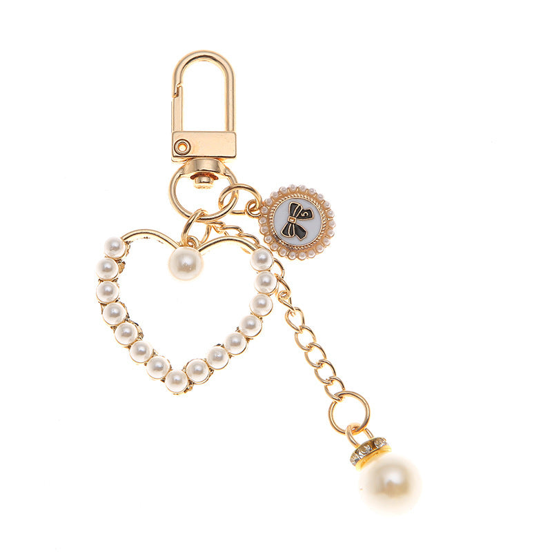 Wholesale Pearl Love Metal Keychains
