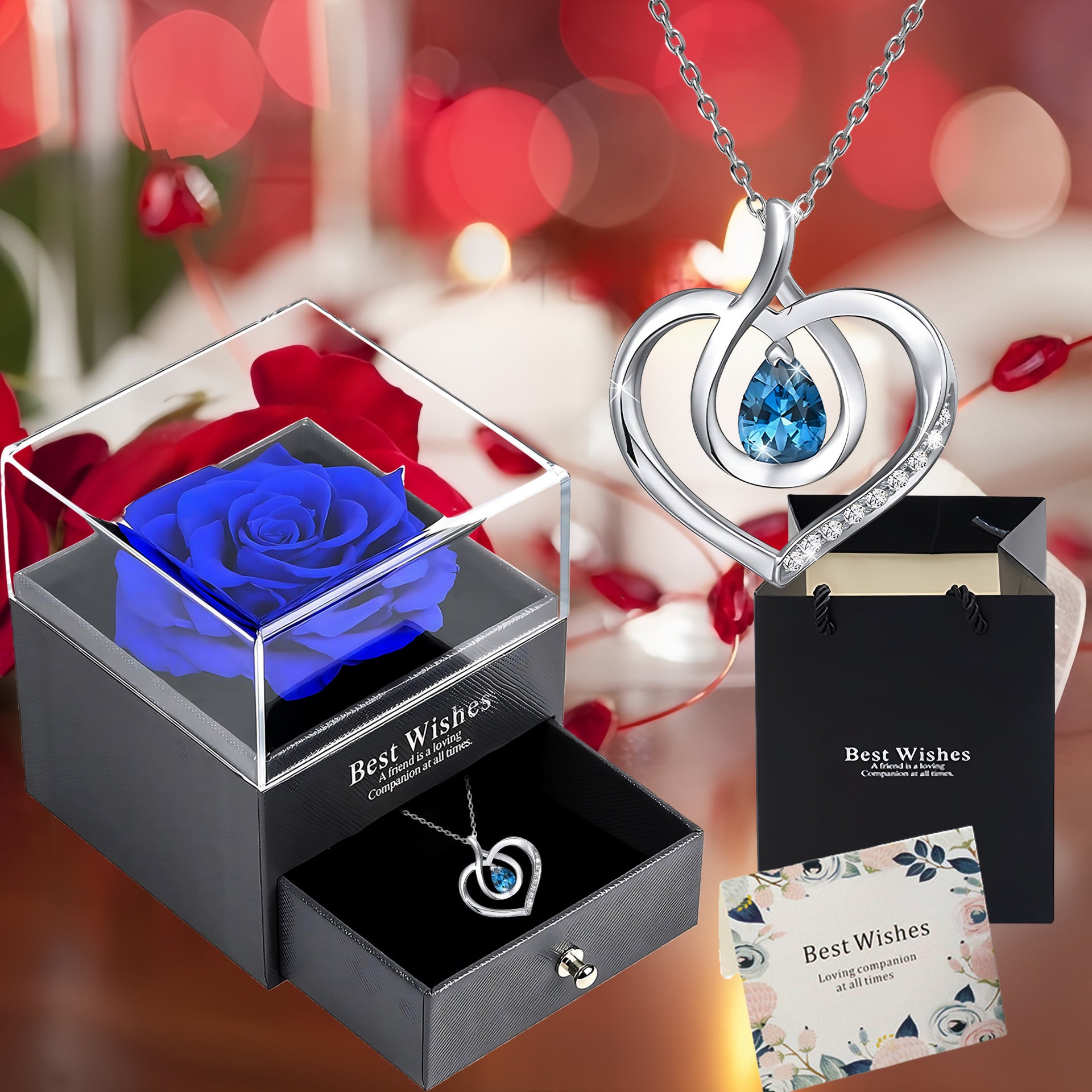 Wholesale Valentine' s Day zircon heart-shaped necklace