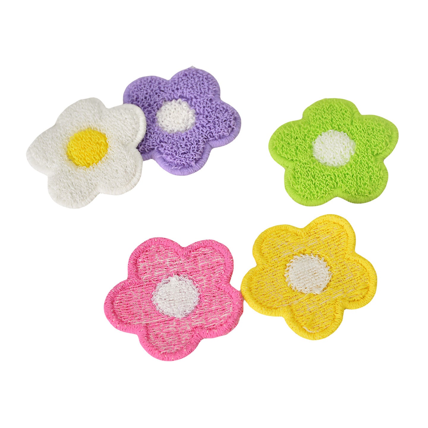 Wholesale Polyester Cartoon Purple Sunflower Embroidered Patches For Kids DIY Towel Bag Clothing Decoration