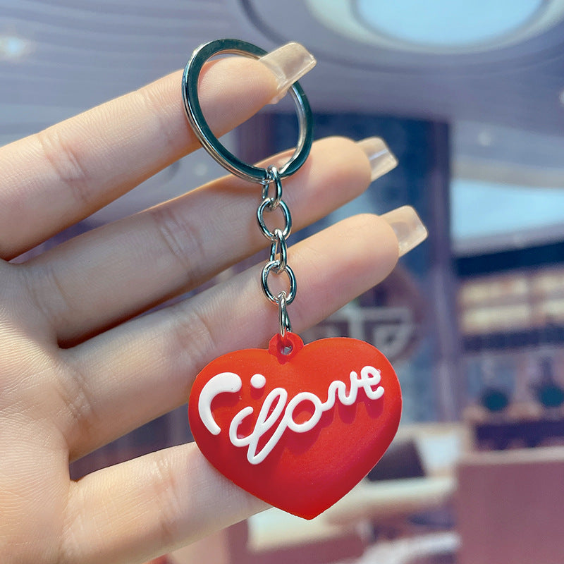 Wholesale PVC LOVE Heart Keychain