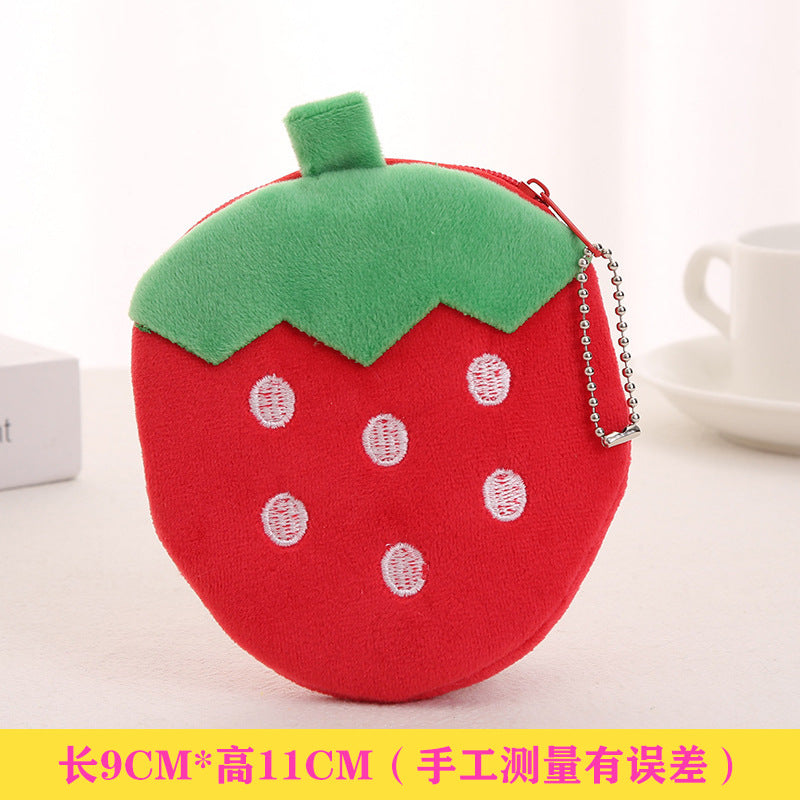 Wholesale Cartoon Fruit Plush Mini Purse Keychain