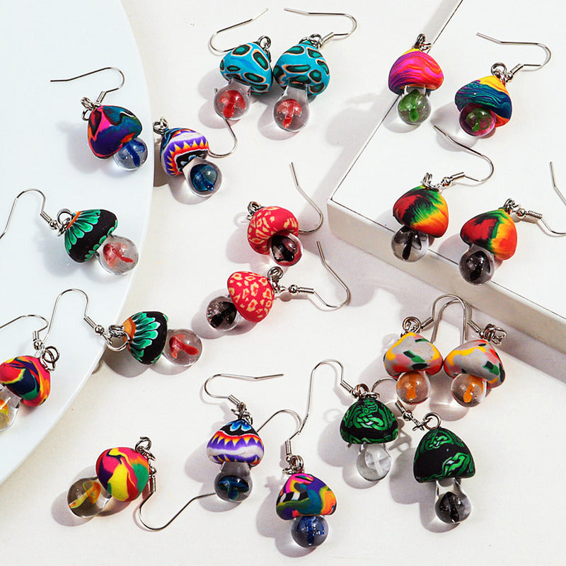Wholesale Cute polymer clay Mushroom Earrings from the Countryside