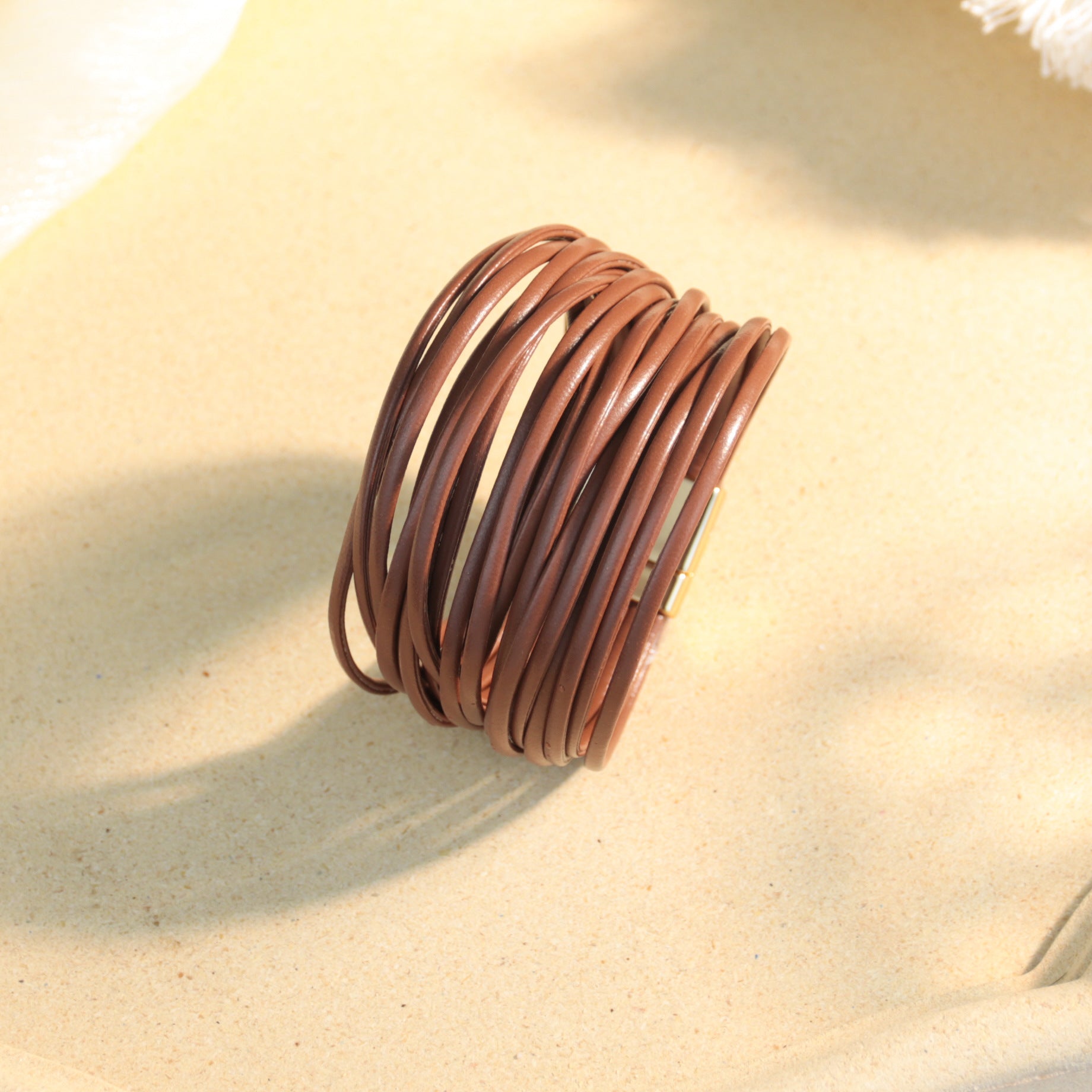 Wholesale Multi-layered gradient color-blocking magnetic clasp Layered Bracelet Set