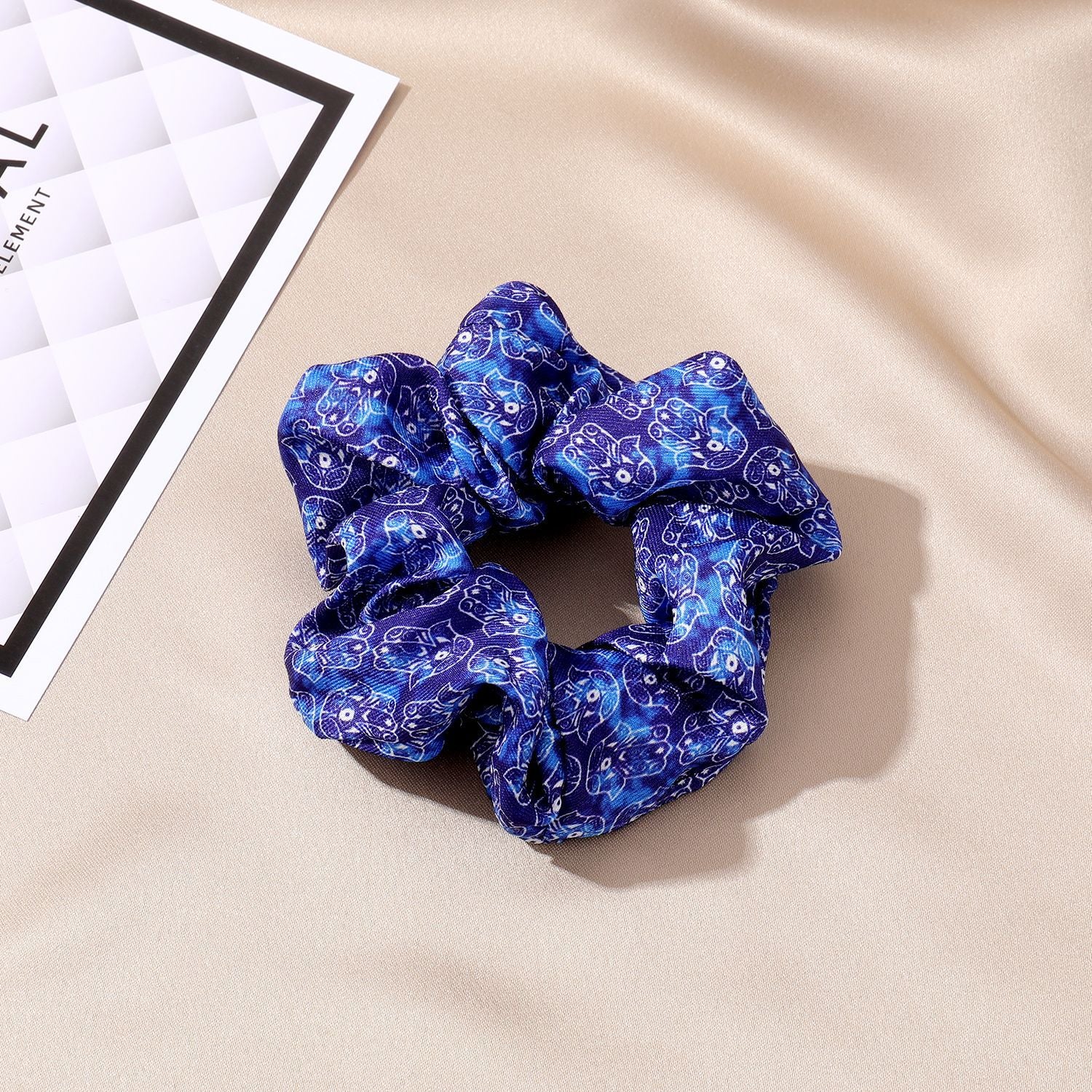 Wholesale Devil's Eye High Elastic Türkiye Blue Eye Fabric Hair Scrunchies