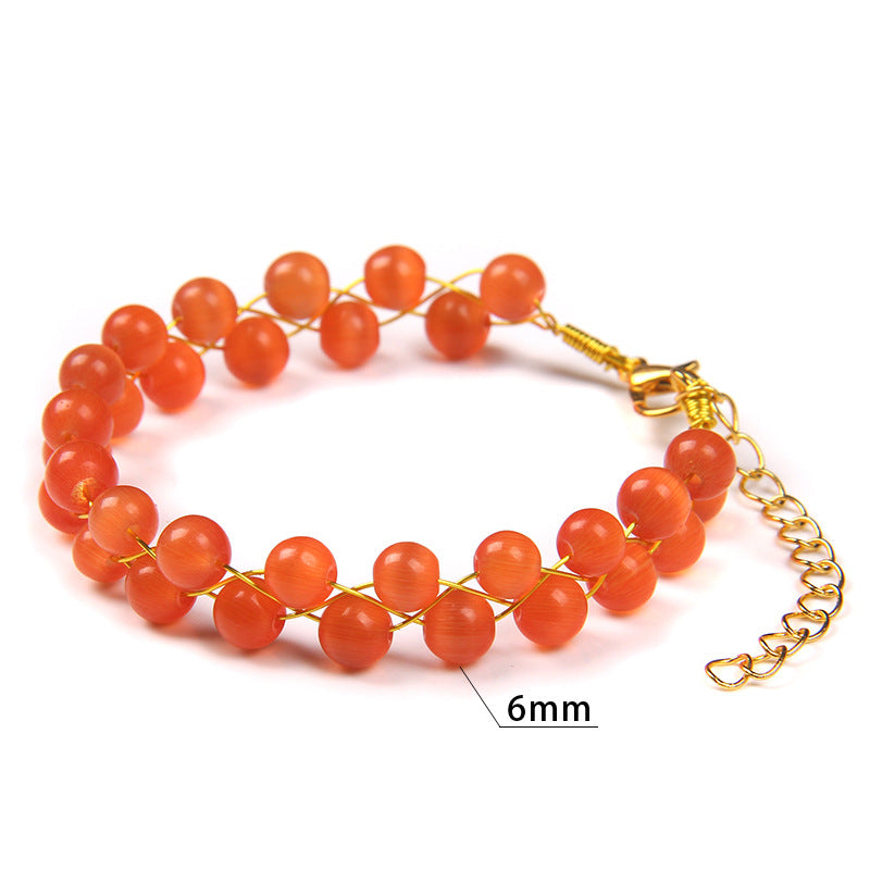 Wholesale Natural Stone Glass Beads Agate Bracelet