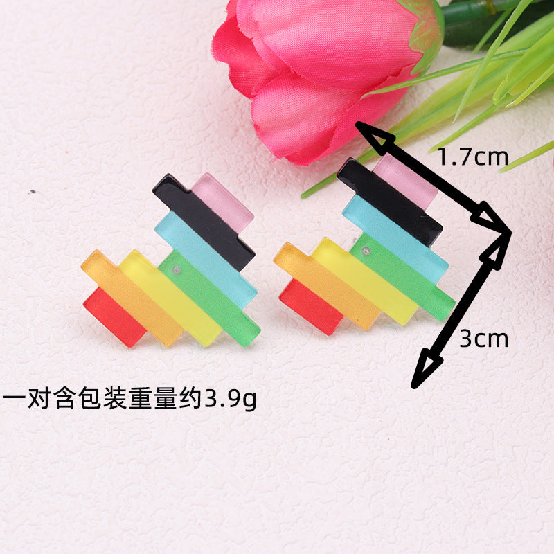 Wholesale LGBT Rainbow Love Acrylic Earrings
