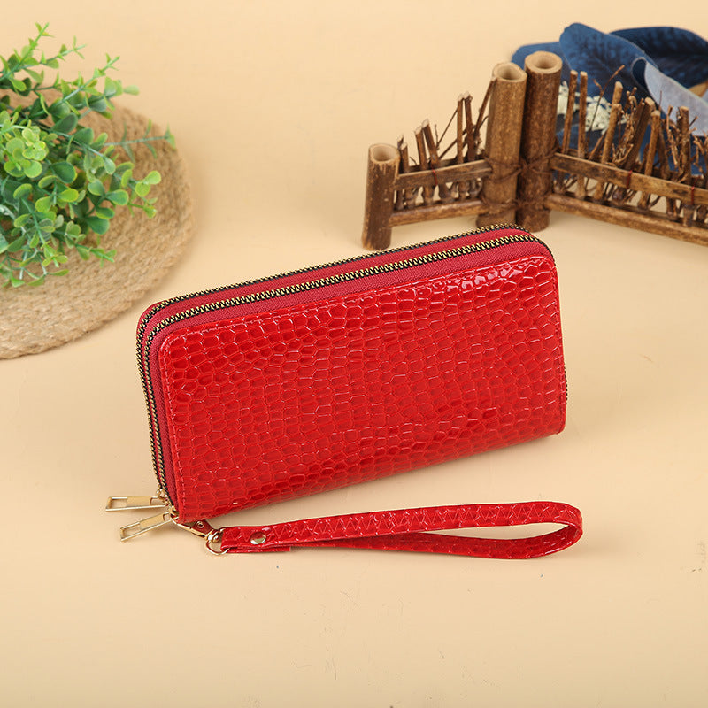 Wholesale Simple Woven Zipper Long Wallet for Women