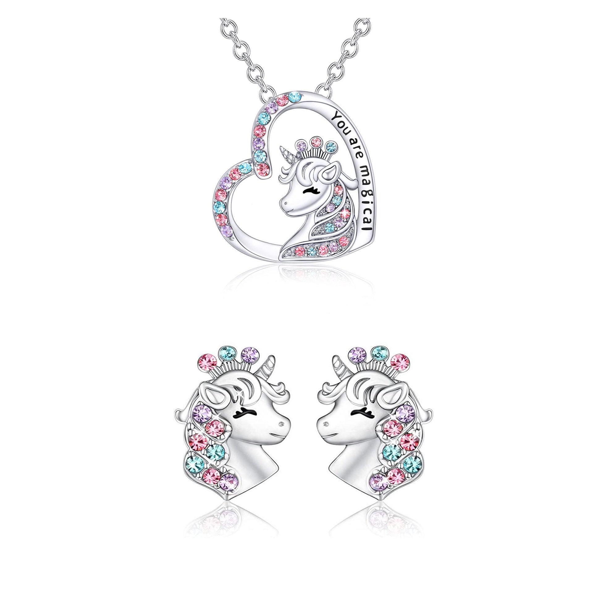 Wholesale Crown Unicorn Heart Necklace