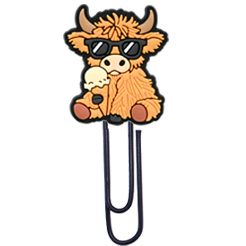 Wholesale  Random 50pcs/pack   Highland Cattle Yak Paper Clip Bookmark