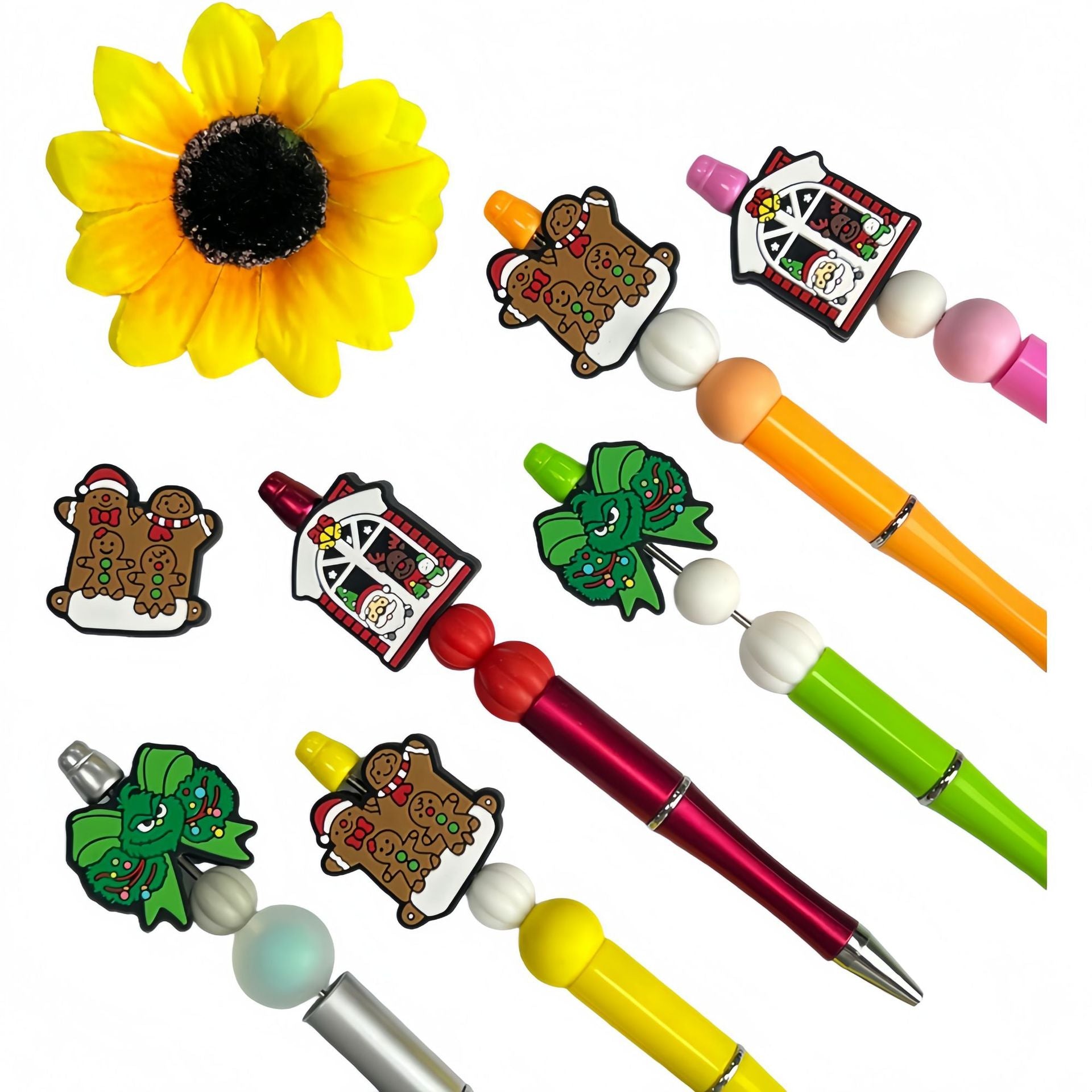 Wholesale 10pcs Christmas Silicone Food Grade Soft Baby Beads Focal Beads OLY Exclusive