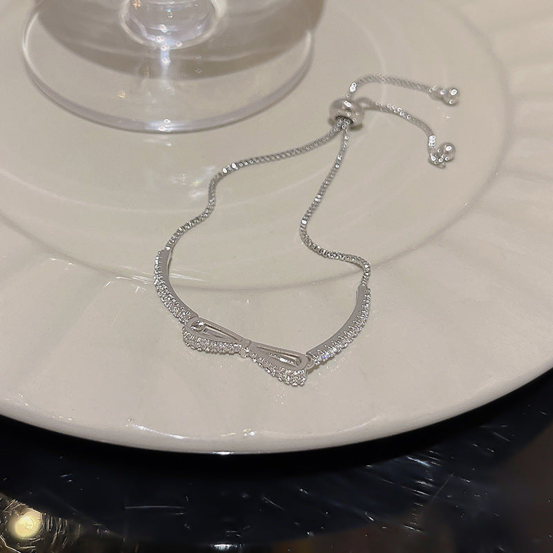 Wholesale Zirconia Bow All-match Pull-out Bracelet