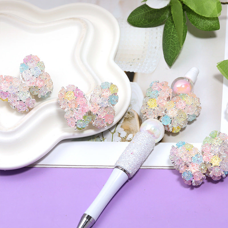 Wholesale 5pcs heart beads fashion crown DIY chain beads
