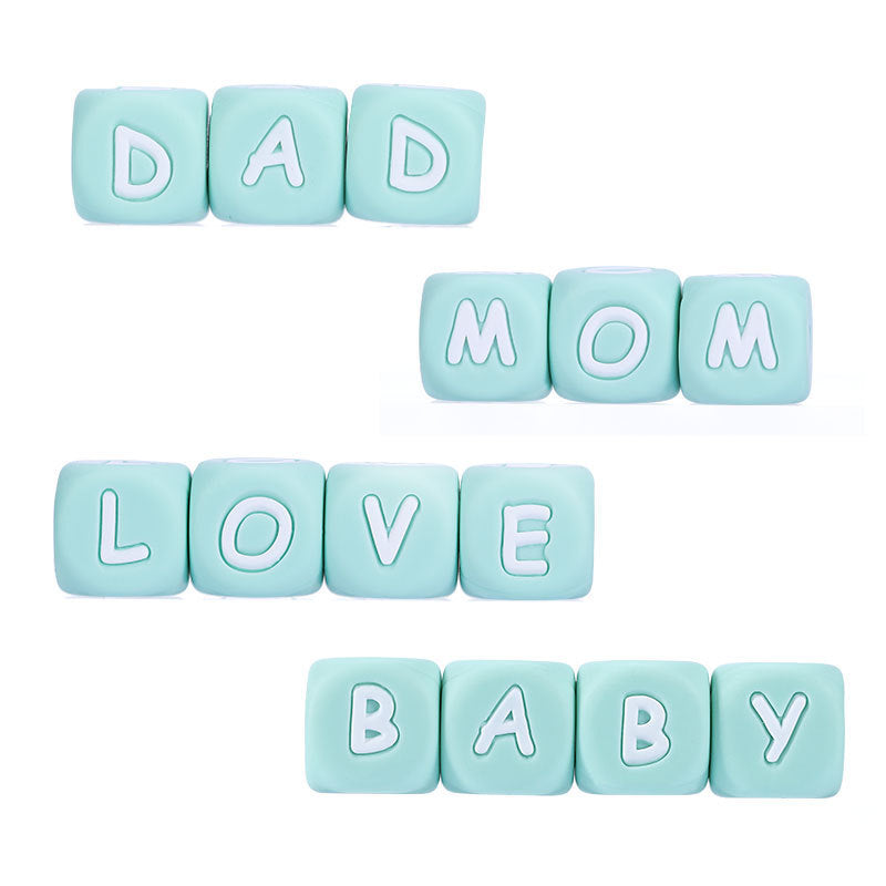 Wholesale 100pcs Silicone English Alphabet Beads 12MM Beads