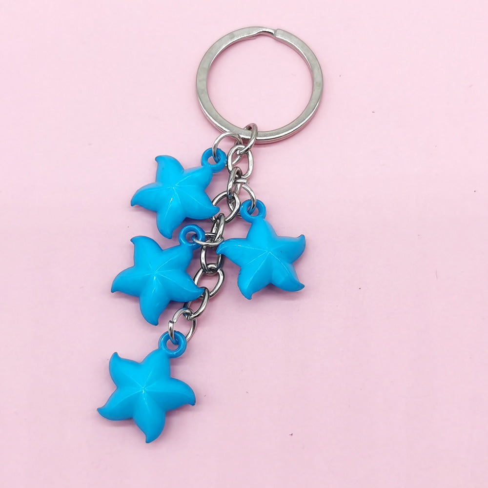 Wholesale Acrylic Starfish Keychain Small Pendant Gifts