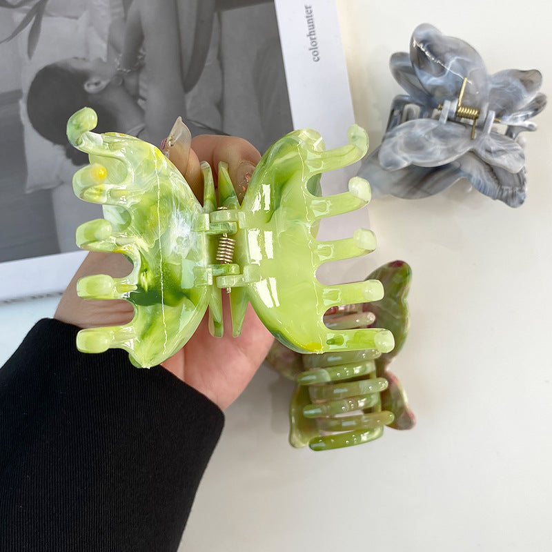 Wholesale high-quality ink butterfly grab clip Temperament elegant large texture butterfly hairpin shark clip hair ornament wholesale women