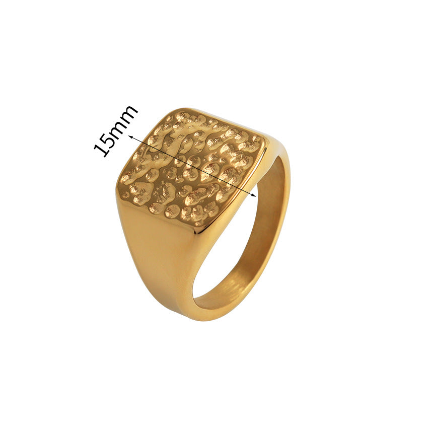 Wholesale Textured Pleated Titanium Steel Ring