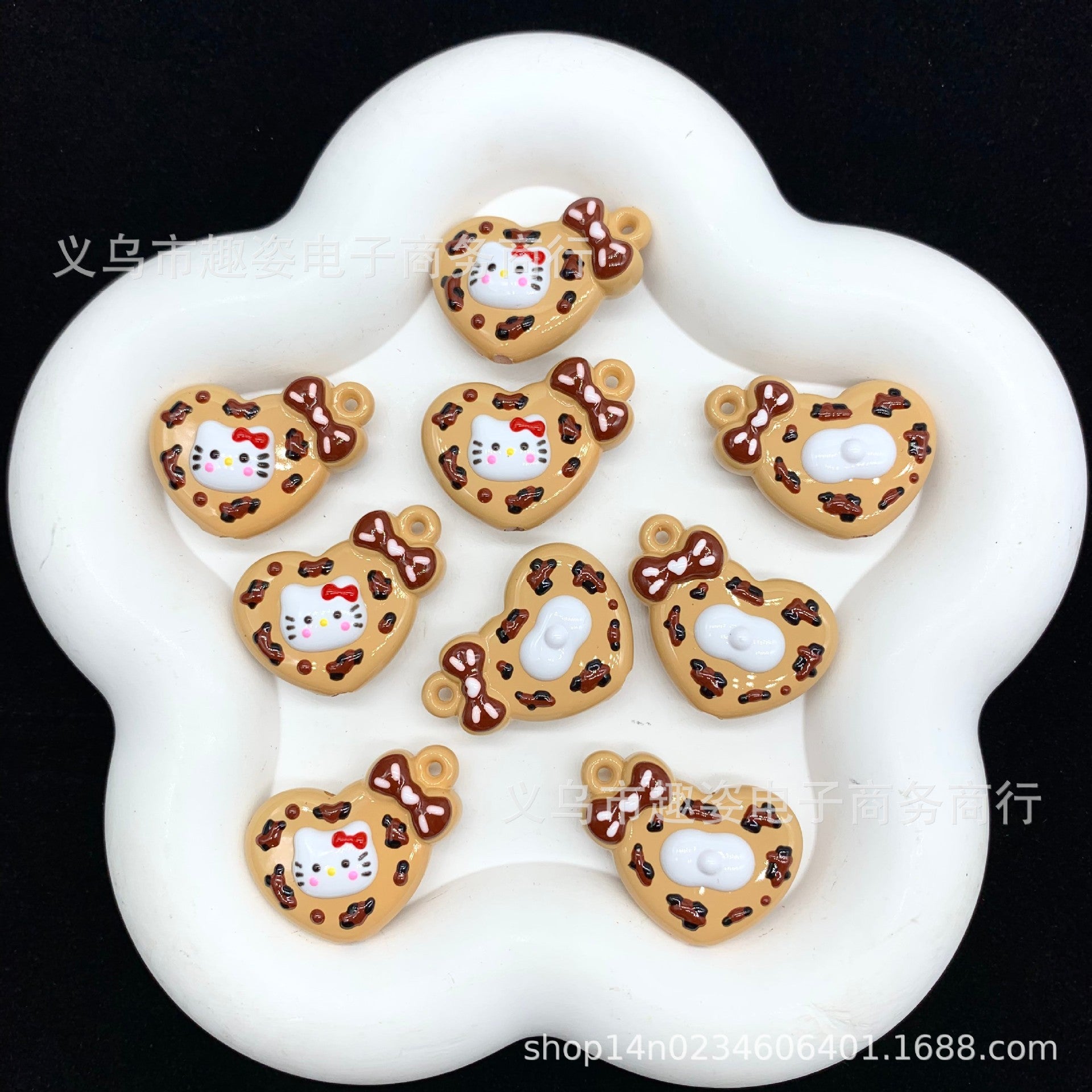 Wholesale 10pcs Colorful cartoon heart Acrylic Beads