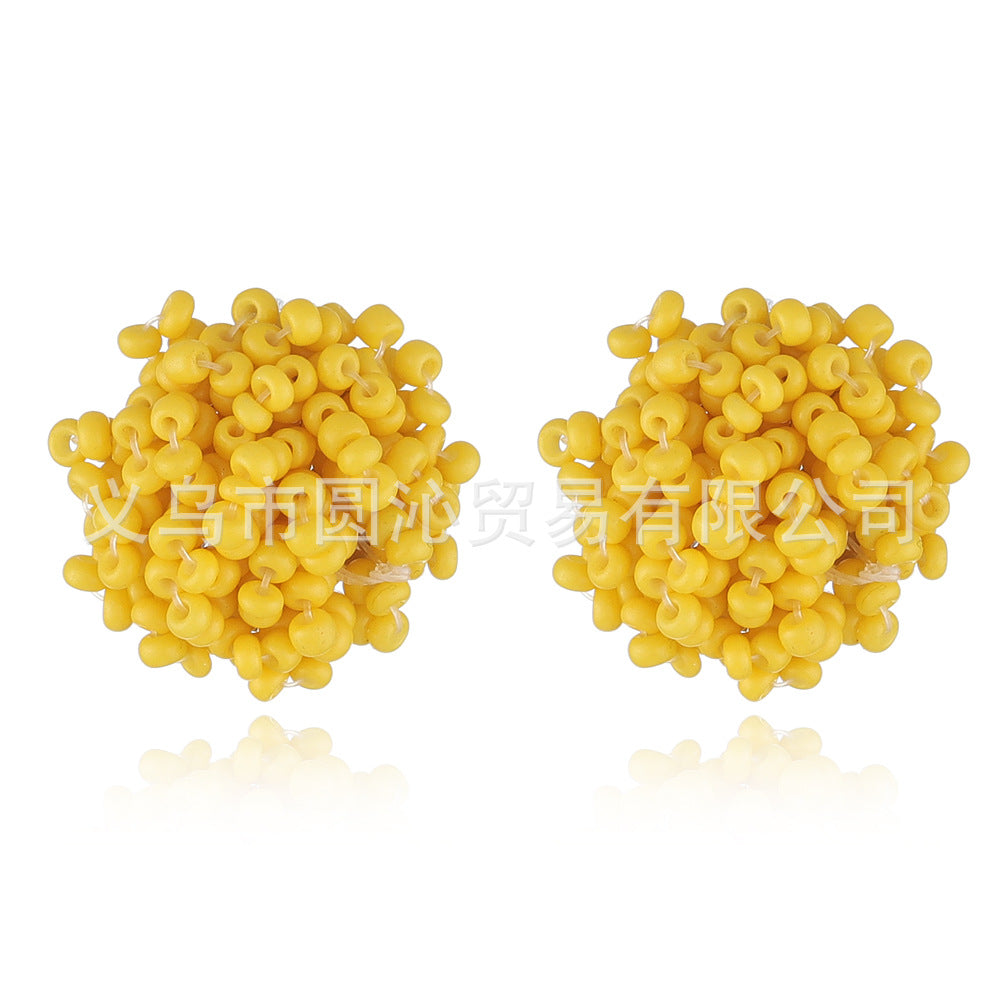 Wholesale Small Seed Bead Earrings Simple Ball Geometric Earrings
