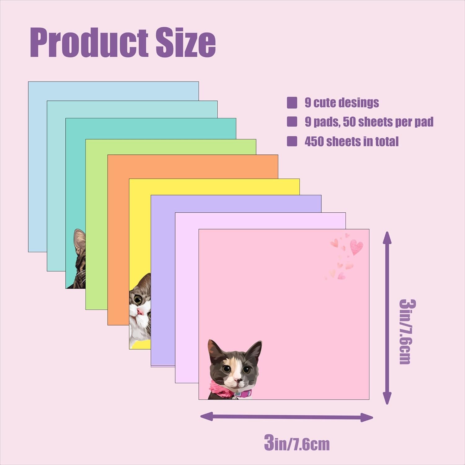 Wholesale Colorful Cat Tear-off High-adhesion Sticky Notes