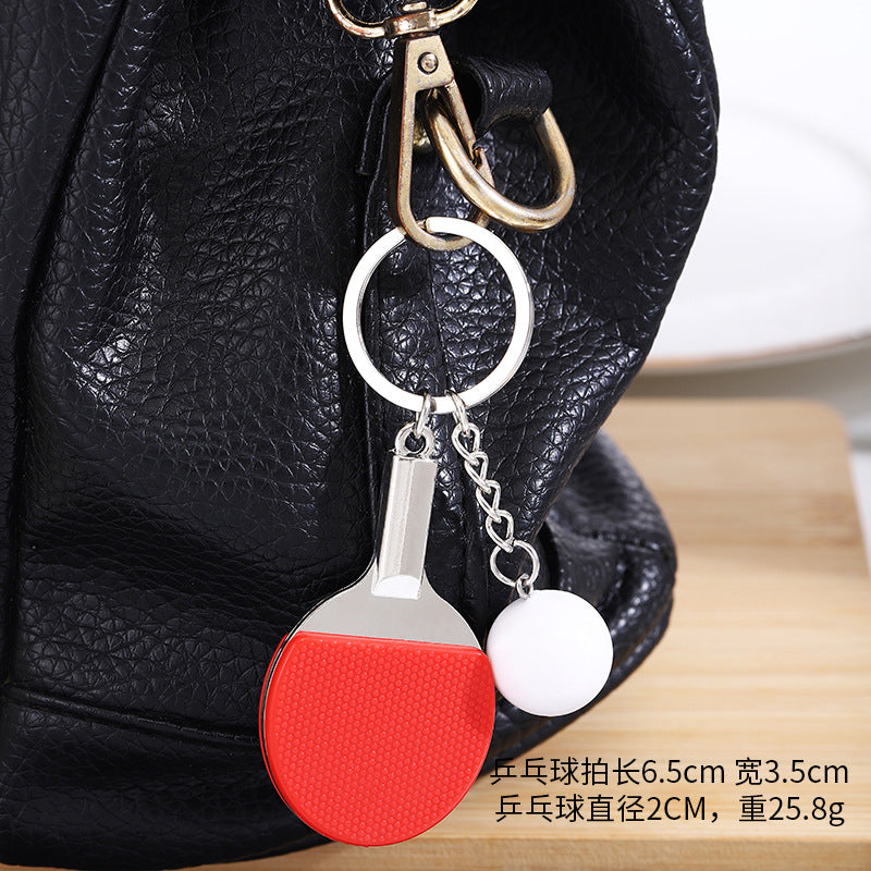 Wholesale Mini Simulation Table Tennis Racket Set Keychain