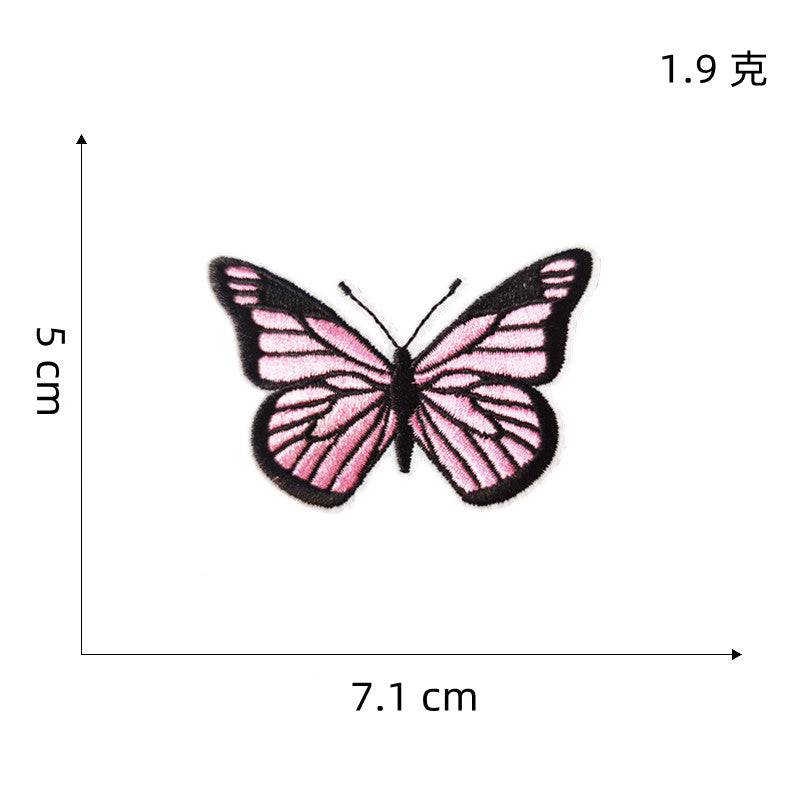 Wholesale Pink Heart Butterfly Embroidered Patch