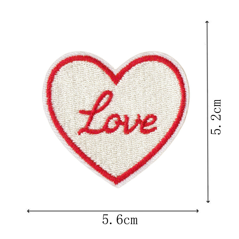 Wholesale The letters LOVE and the shape of a heart Embroidery DIY Patches