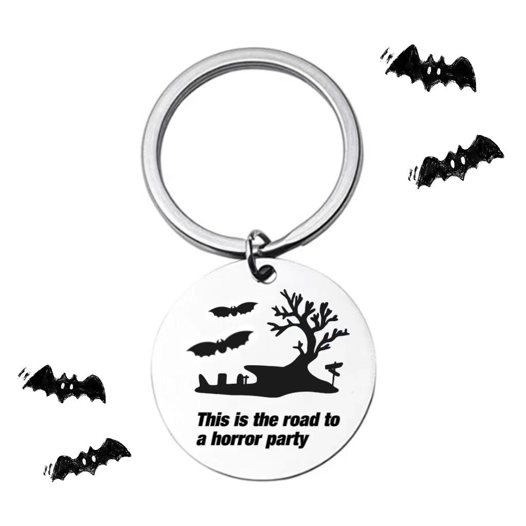 Llavero de halloween de bate de acero inoxidable al por mayor