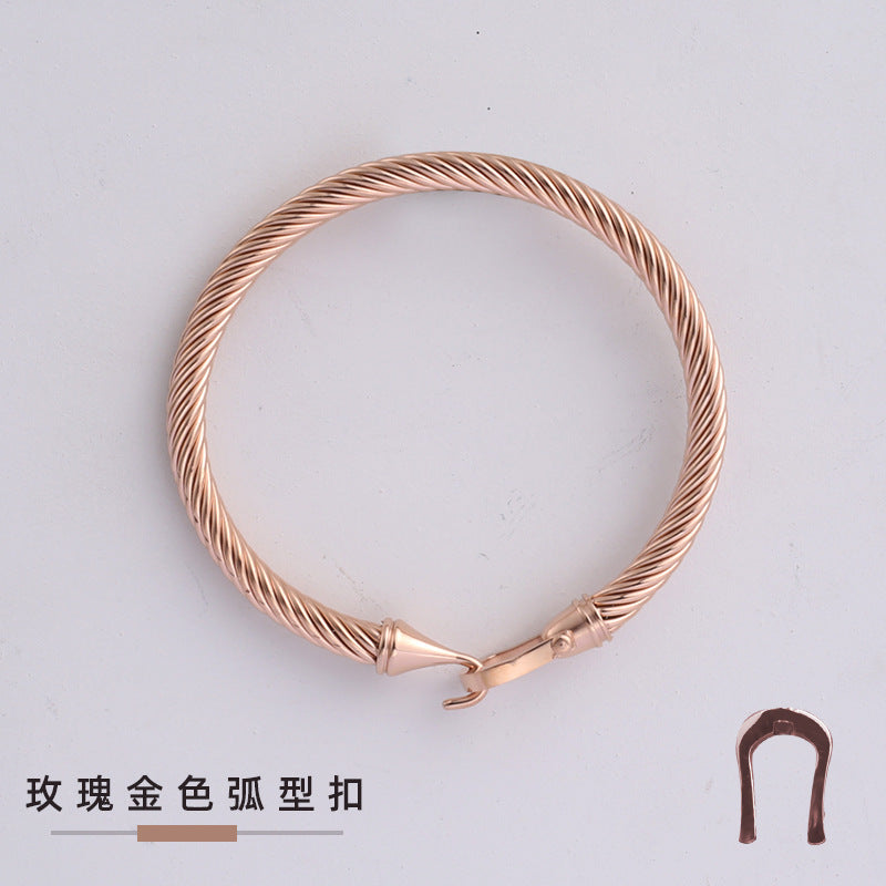 Wholesale Horseshoe Buckle Titanium Steel Cable Twisted Wire Bracelet