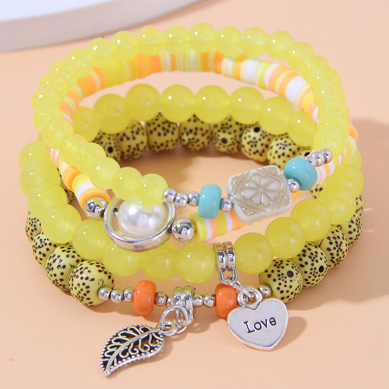 Pulsera multicapa de aleación de la aleación del corazón del corazón del corazón al por mayor